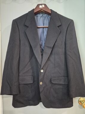 Neiman Marcus Dark Navy Wool Sport Coat Blazer